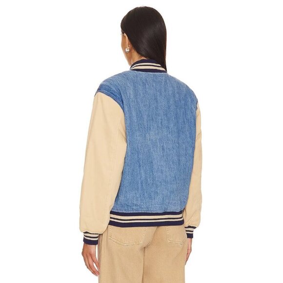 BlankNYC Varsity Jacket in Crash Course Womens Denim Jean Boyfriend - Picture 2 of 16